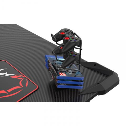 Стол компьютерный игровой Eureka Z1 S с синей подсветкой, чёрный