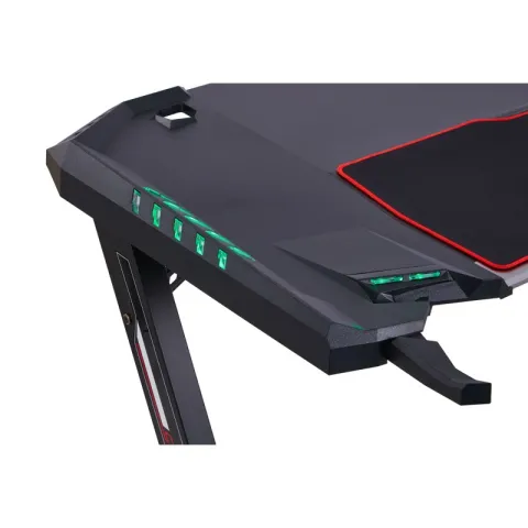Стол компьютерный игровой Eureka Z2 c RGB подсветкой, чёрный