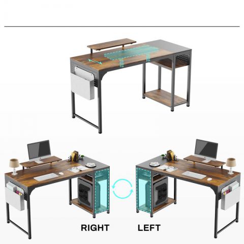 Стол письменный (для компьютера) EUREKA ZX-SS140B-RWB с шириной 140 см, Reclaimed Wood