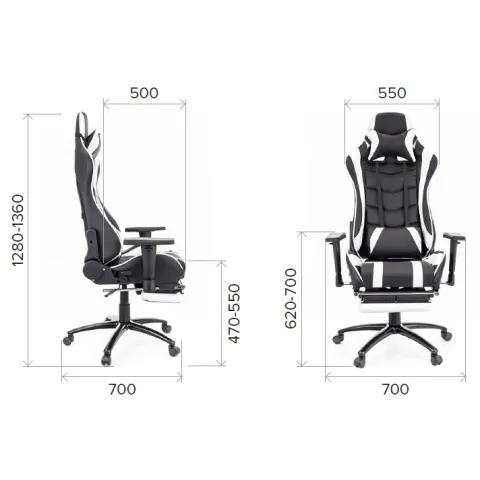 Кресло Everprof Lotus S1  Экокожа Черный/Белый