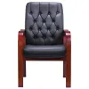 Кресло Everprof Monaco Wood CF Экокожа Черный