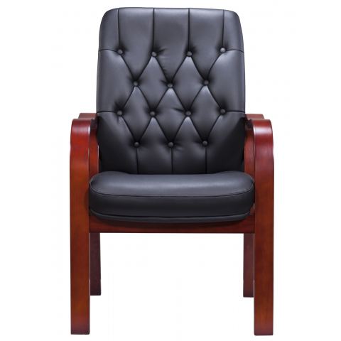 Кресло Everprof Monaco Wood CF Экокожа Черный