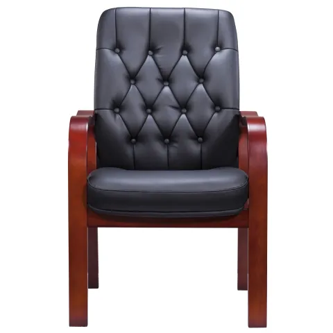 Кресло Everprof Monaco Wood CF Экокожа Черный