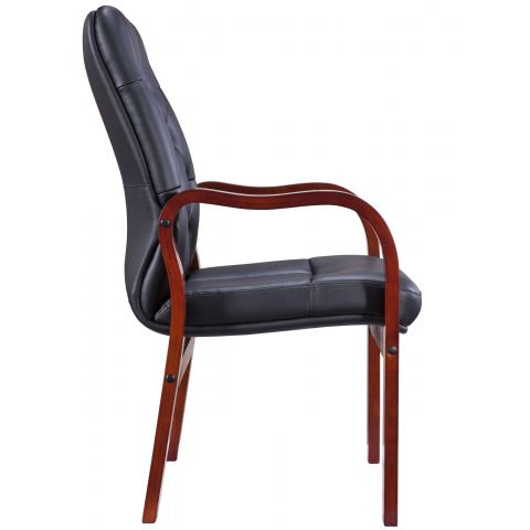 Кресло Everprof Monaco Wood CF Экокожа Черный