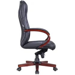 Кресло Everprof Monaco Wood Кожа Черный