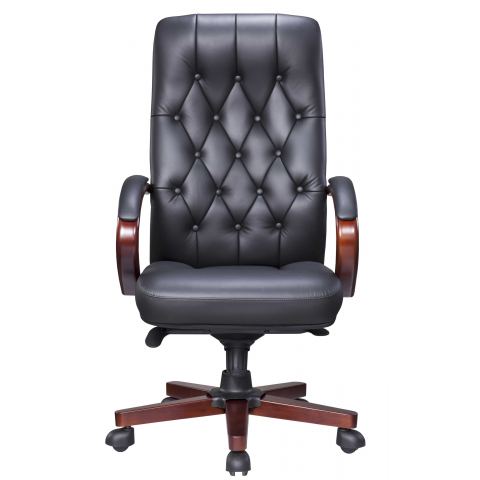 Кресло Everprof Monaco Wood Кожа Черный