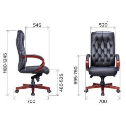 Кресло Everprof Monaco Wood Кожа Черный