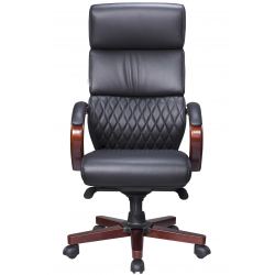 Кресло Everprof President Wood Кожа Черный