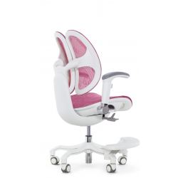 Кресло школьника FALTO ORTO (корсетная спинка, слайдер, подлокотники 3D, сетка, розовый)