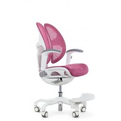 Кресло школьника FALTO ORTO (корсетная спинка, слайдер, подлокотники 3D, сетка, розовый)