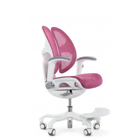 Кресло школьника FALTO ORTO (корсетная спинка, слайдер, подлокотники 3D, сетка, розовый)