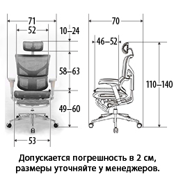 Кресло с подножкой FALTO SAIL 2 (динамичный поясничный упор, подлокотники 6D(360), сетка, светлый)