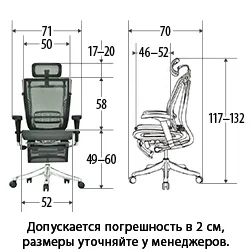 Кресло с подножкой FALTO SPRING 2 (поясничный валик, подлокотники 6D(360), сетка, светлый)