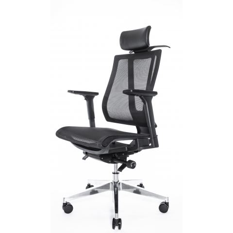 Кресло Falto G-1 AIR GON 18KALH-AL-BK (каркас черный, спинка сетка черная, сидение сетка черная)