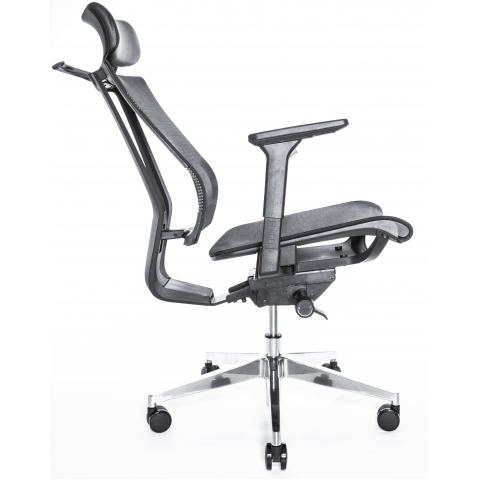 Кресло Falto G-1 AIR GON 18KALH-AL-BK (каркас черный, спинка сетка черная, сидение сетка черная)