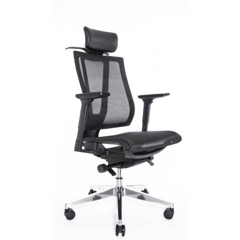 Кресло Falto G-1 AIR GON 18KALH-AL-BK (каркас черный, спинка сетка черная, сидение сетка черная)