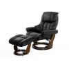 Кресло реклайнер FALTO Lux (оттоманка, натуральная кожа, черный)