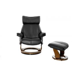 Кресло реклайнер Relax PIABORA NEW 7829 (001 BLACK/ 029 WALNUT)