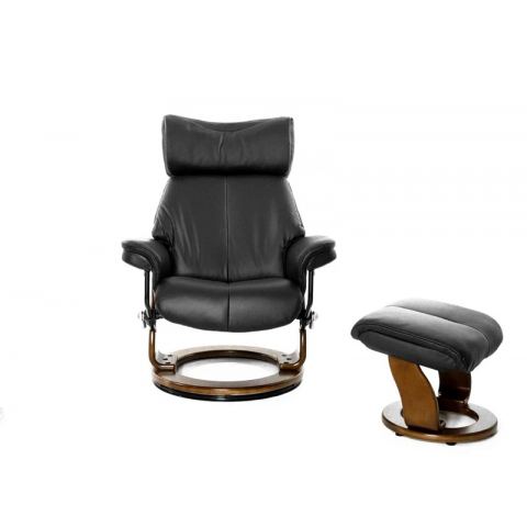 Кресло реклайнер Relax PIABORA NEW 7829 (001 BLACK/ 029 WALNUT)