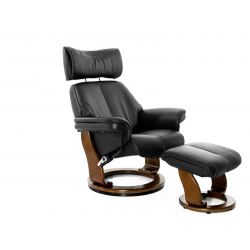 Кресло реклайнер Relax PIABORA NEW 7829 (001 BLACK/ 029 WALNUT)