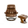 Кресло реклайнер FALTO Lux (оттоманка, натуральная кожа, коричневый)