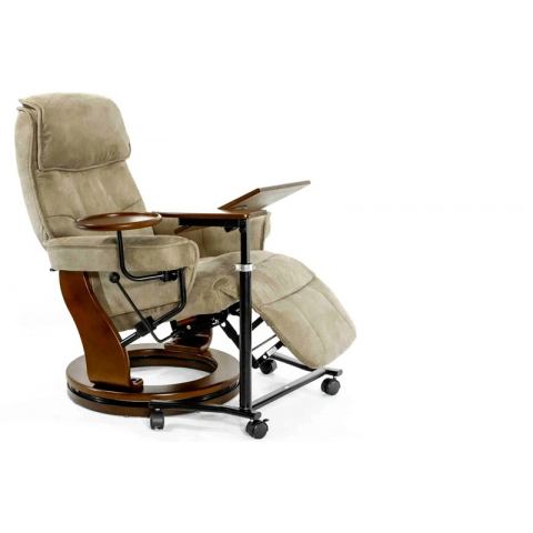 Кресло реклайнер FALTO Rio (встроенная подножка, искусственный нубук, бежевый)