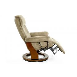 Кресло реклайнер FALTO Rio (встроенная подножка, искусственный нубук, бежевый)