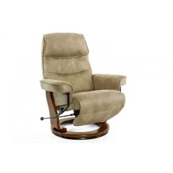 Кресло реклайнер FALTO Rio (встроенная подножка, искусственный нубук, бежевый)
