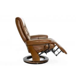 Кресло реклайнер FALTO Valencia (встроенная подножка, натуральная кожа, коричневый)