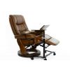 Кресло реклайнер FALTO Valencia (встроенная подножка, натуральная кожа, коричневый)