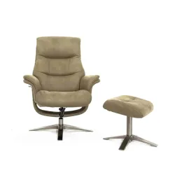 Кресло реклайнер FALTO RELAX BOSS 7826A с пуфом для ног, обивка HE482-02 TAUPE