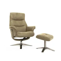 Кресло реклайнер FALTO RELAX BOSS 7826A с пуфом для ног, обивка HE482-02 TAUPE