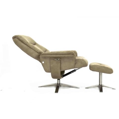 Кресло реклайнер FALTO RELAX BOSS 7826A с пуфом для ног, обивка HE482-02 TAUPE