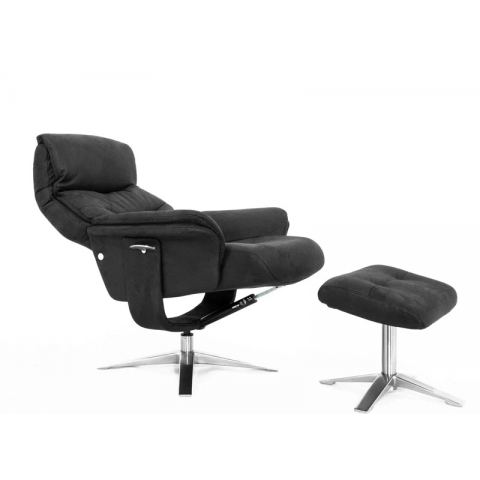 Кресло реклайнер FALTO RELAX BOSS 7826A с пуфом для ног, обивка HE482-16 CHARCOAL