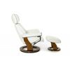 Кресло реклайнер FALTO Piabora (оттоманка, натуральная кожа, белый)