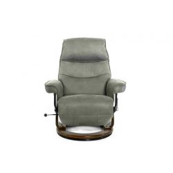 Кресло реклайнер FALTO Rio (встроенная подножка, искусственный нубук, серый)