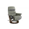 Кресло реклайнер FALTO Rio (встроенная подножка, искусственный нубук, серый)