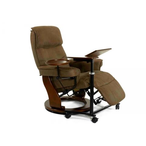 Кресло реклайнер FALTO Rio (встроенная подножка, искусственный нубук, коричневый)