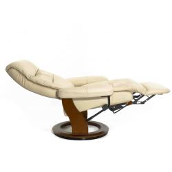 Кресло реклайнер FALTO Valencia (встроенная подножка, натуральная кожа, бежевый)