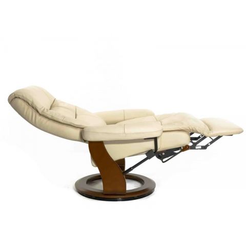 Кресло реклайнер FALTO Valencia (встроенная подножка, натуральная кожа, бежевый)