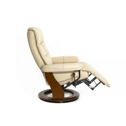 Кресло реклайнер FALTO Valencia (встроенная подножка, натуральная кожа, бежевый)