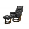 Кресло реклайнер FALTO Zuel (оттоманка, натуральная кожа, черный)