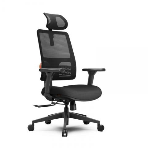Эргономичное компьютерное кресло FoxGear NETZ модель E, черный