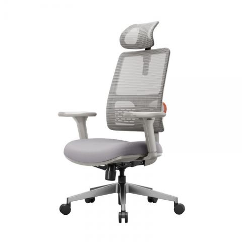 Эргономичное компьютерное кресло FoxGear NETZ модель E, серый