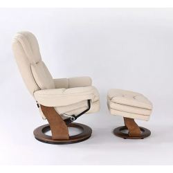 Кресло реклайнер FALTO Hana (оттоманка, натуральная кожа Nappa, бежевый)