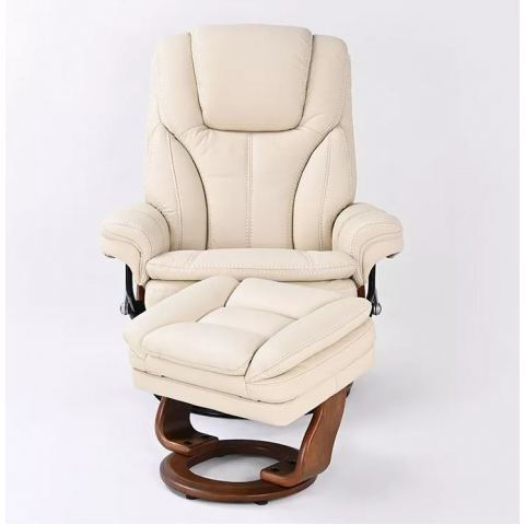 Кресло реклайнер FALTO Hana (оттоманка, натуральная кожа Nappa, бежевый)