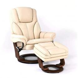 Кресло реклайнер FALTO Hana (оттоманка, натуральная кожа Nappa, бежевый)