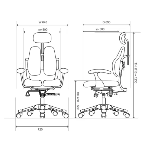 Ортопедическое кресло Hara Chair Nietzsche UD NT1 ткань