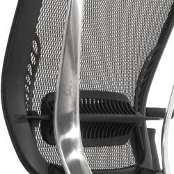 Кресло с подножкой FALTO SPRING 2 (поясничный валик, подлокотникии 6D(360), сетка, черный)