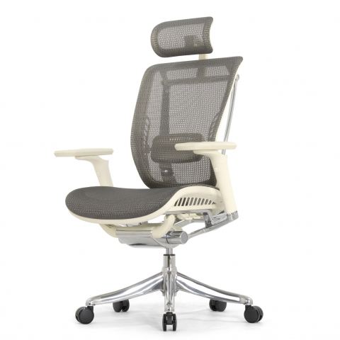 Кресло FALTO SPRING 2 (поясничный валик, подлокотники 6D(360),сетка, светлый)